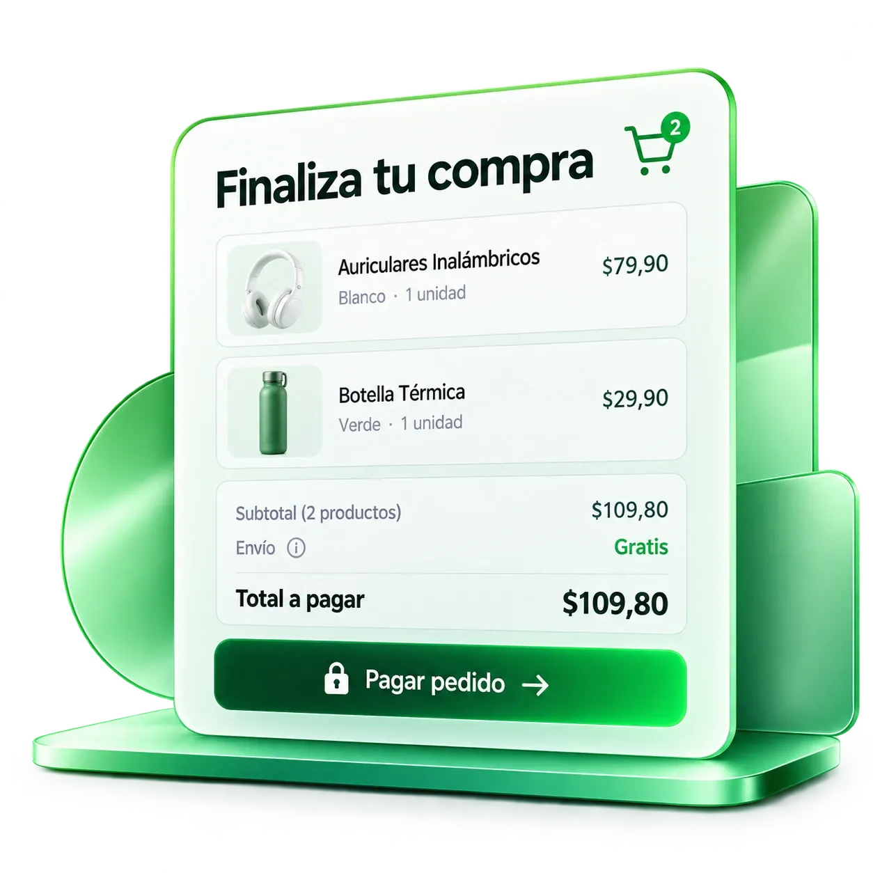 Pantalla de pago de una tienda en línea
