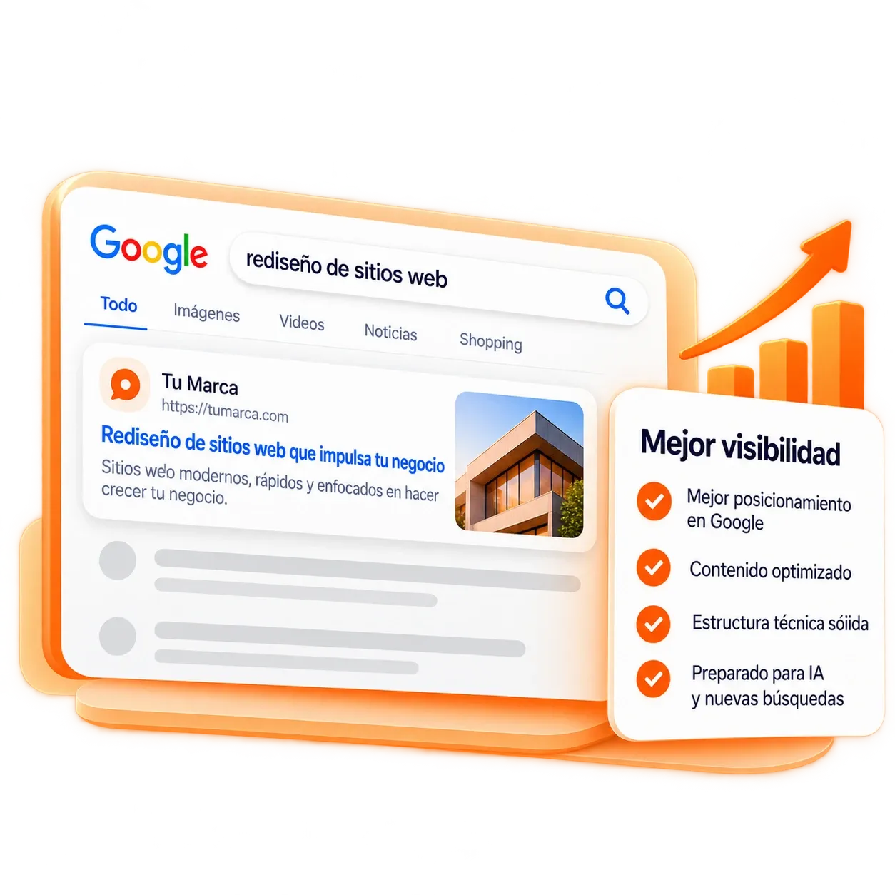 Sitio web en resultados de búsqueda de Google