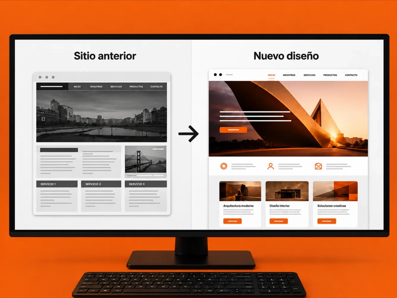 Ejemplo de rediseño de sitio web